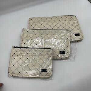 Periea Set of 3 Purse Organizers with Gift Bags Black Dots